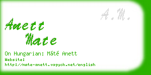 anett mate business card