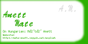 anett mate business card